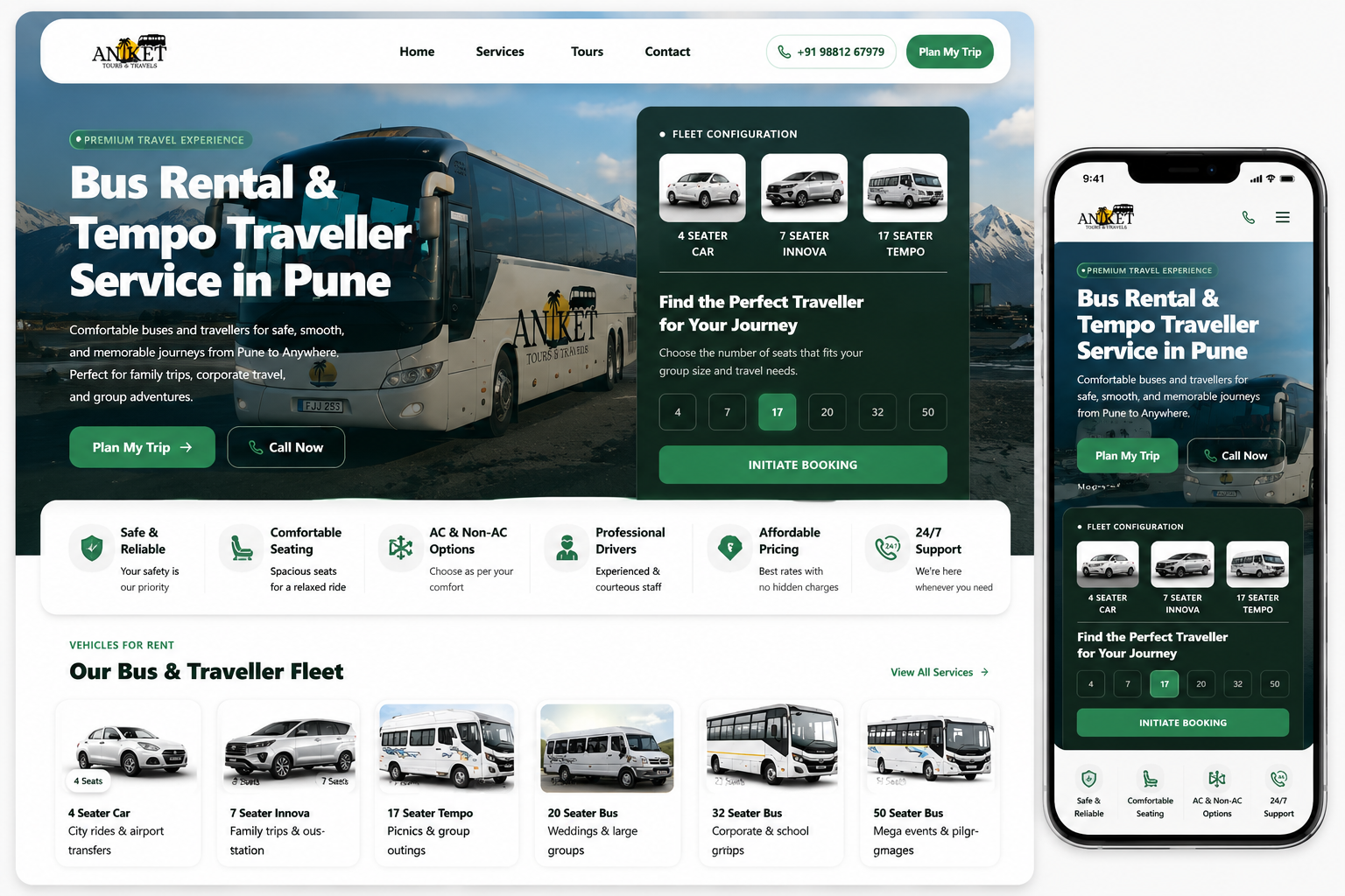 Aniket Tours & Travels - Direct Booking & Fleet Showcase